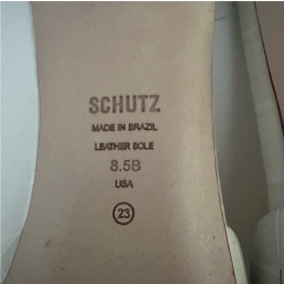 Schutz The Queliana Croc Embossed Mule Block Heel Slip-On Sandal,White, Size 8.5 - Picture 10 of 11